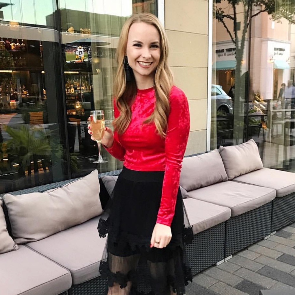 Red velvet crop top